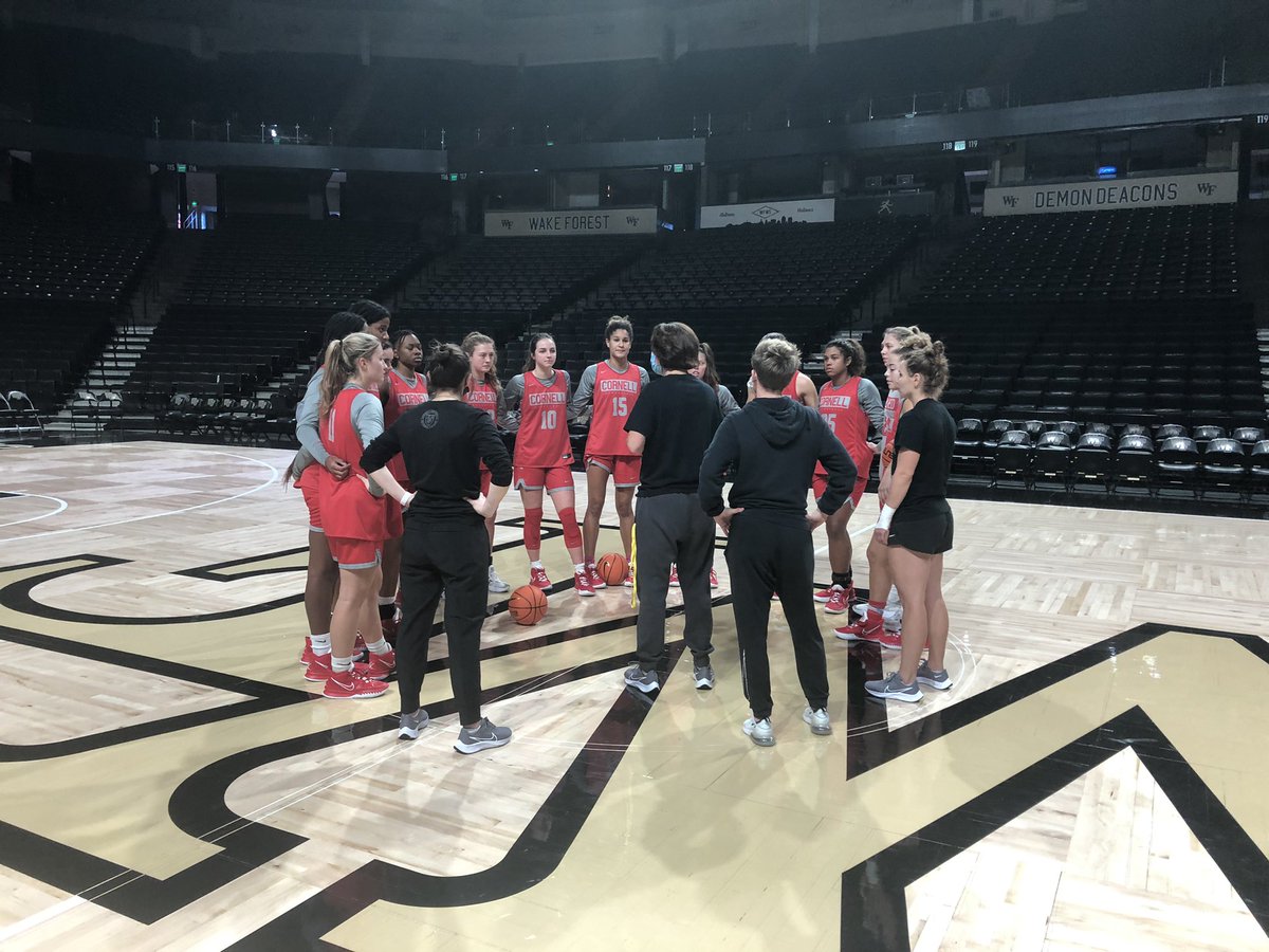 CornellSports's tweet photo. ✅ Photo with the Demon Deacon
✅ Pregame shoot-around
🔜 Game against Wake Forest

#YellCornell https://t.co/r7x7N4LM9b