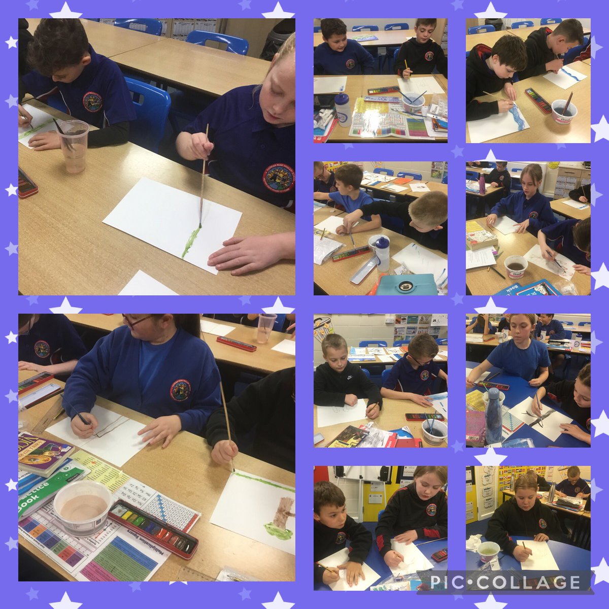 Hadrian_Park's tweet photo. Year 6A have enjoyed creating some weather and seasonal related artwork as part of our new international project through Global School Alliance. #HPPS6AMarmosets #HPPSArt https://t.co/AZpN5ZrE7c