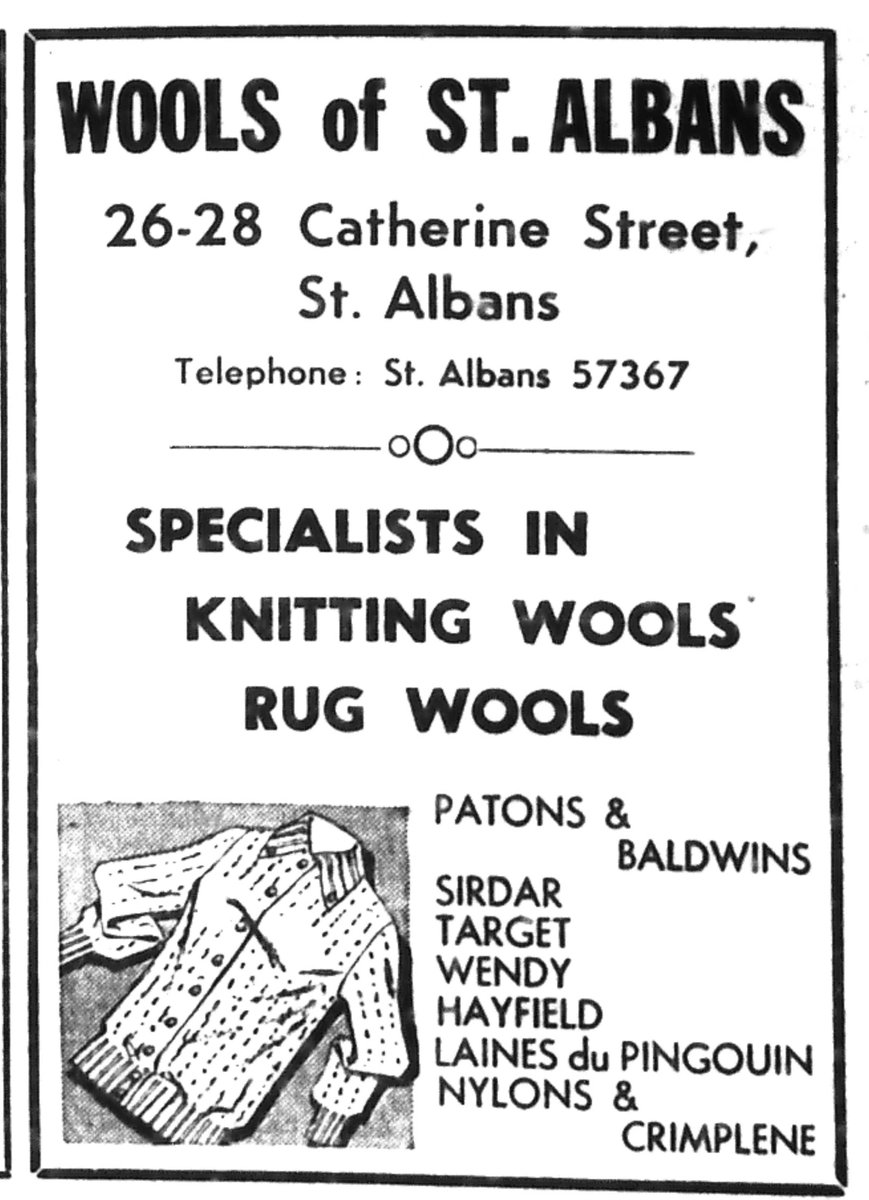 HertsArchives's tweet photo. Are you crafting anything? This ad from 1961 is from Wools of St Alban. Sidar and Hayfield still exist as wool brand names today and it seemed they stocked the French brand wool 'Laines du Pingouin' & Crimplene (less seen in stock today!)
#HistoricAdverts #Crafting #WoolShops https://t.co/GN4cHc2Ena