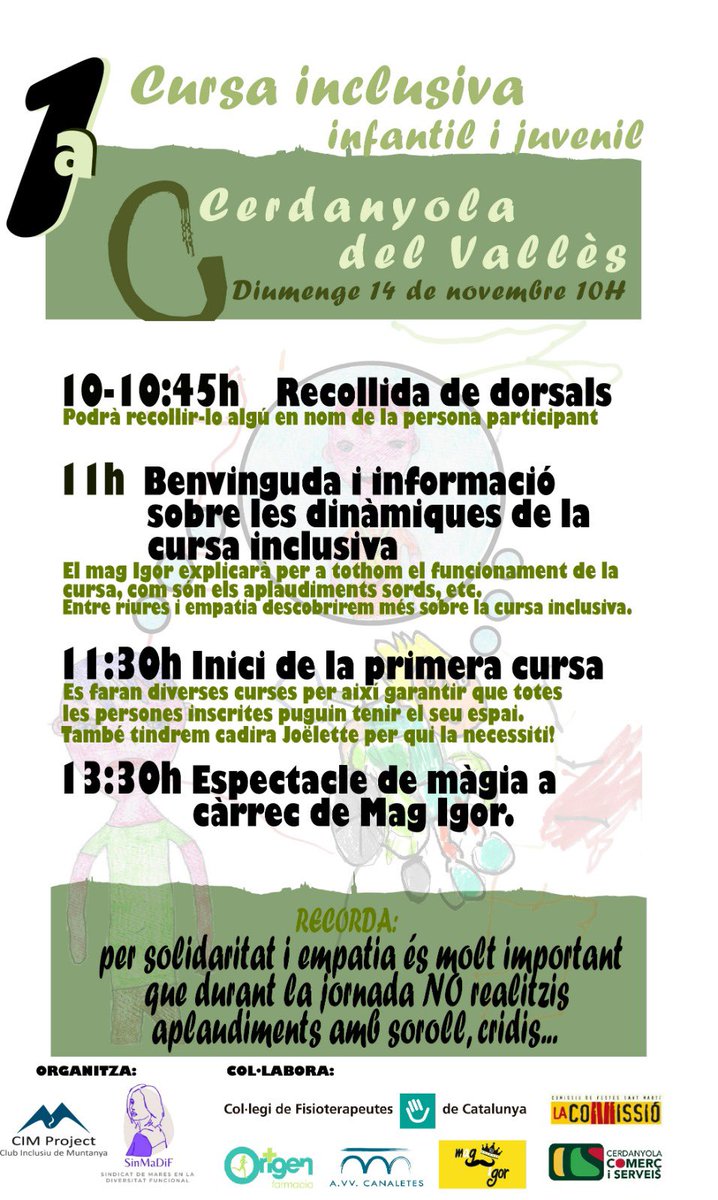 Propera cursa adaptada on participarà el Biel super campió! #cursaadaptada #cursainfantil #cerdanyola