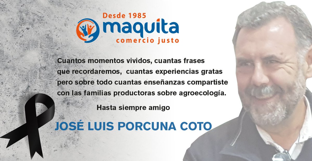 Recibimos con profundo pesar la noticia del fallecimiento de José Luis Porcuna Coto, compañero apasionado y comprometido con la #agroecología, a la cual nos sumamos en acciones conjuntas en #Ecuador 
Deseamos honrar su memoria, por siempre.