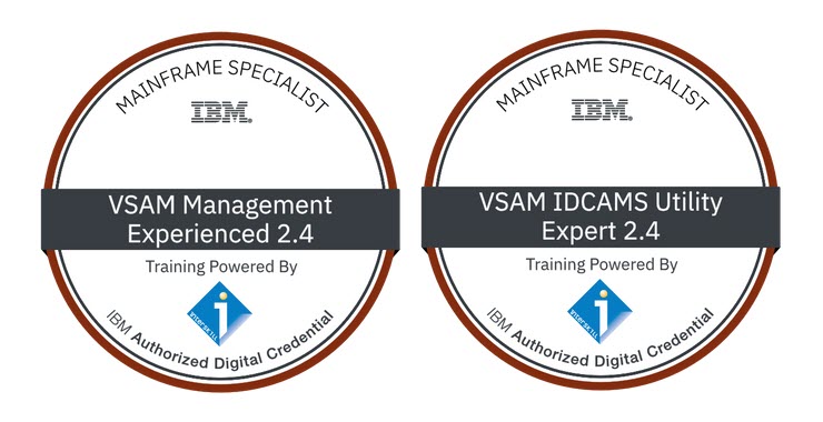 Announcing the release of a new #IBMZ #VSAM v2.4 elearning curriculum. - Introduction to VSAM 2.4 - Managing VSAM Data 2.4 - Advanced - Tips & Tricks 2.4 interskill.com/course-catalog… Backed by 2 IBM Digital Credentials! #IBMBadges interskill.com/ibm-badges.html #mainframe #training