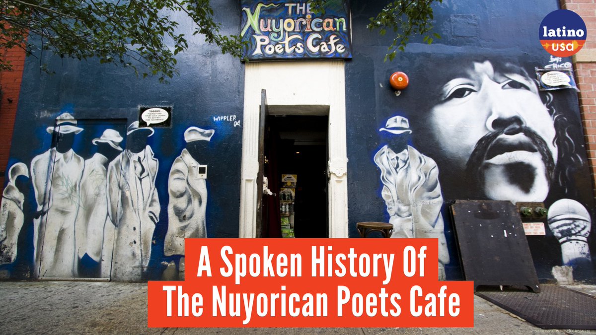 LatinoUSA's tweet photo. #NowPlaying🎙️ 

For more than 40 years, the @NuyoricanPoets has been a haven for Black &amp; Latinx artists. Poets Jesús “Papoleto” Meléndez &amp; @LaBrujaNYC, playwright @ishmaelreed, &amp; artist &amp; archivist Lois Elaine Griffith talk about the cafe’s legacy. 

LINK: https://t.co/AF6Ef7RaCm https://t.co/KprmgmpHxo