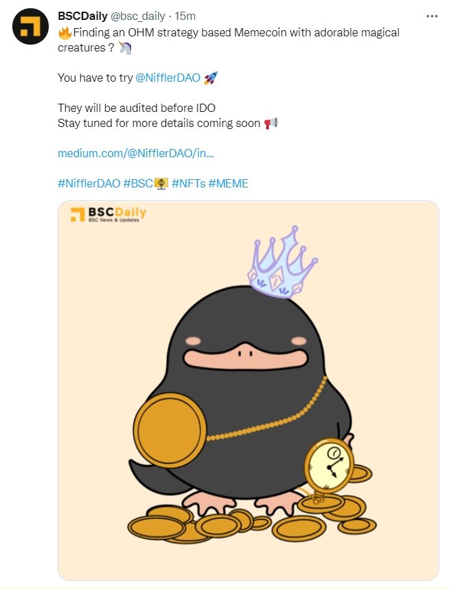 NifflerDAO's tweet image. LET&apos;S GOOOOOOO!!!!!! Nifflers Assemble!!!!!! #NifflerDAO #meme #BSC