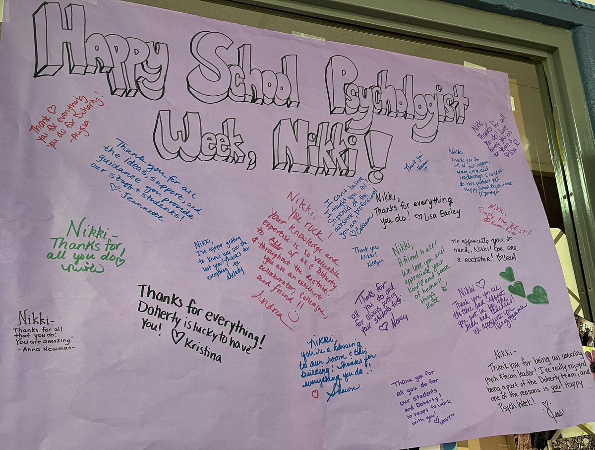 ms_hornn's tweet photo. Thankful for my Doherty Family today and every day! It was a wonderful surprise to walk into this lovely note and breakfast for school psych week! #dohertyfam #SchoolPsychWeek https://t.co/UoGwVCXaXC