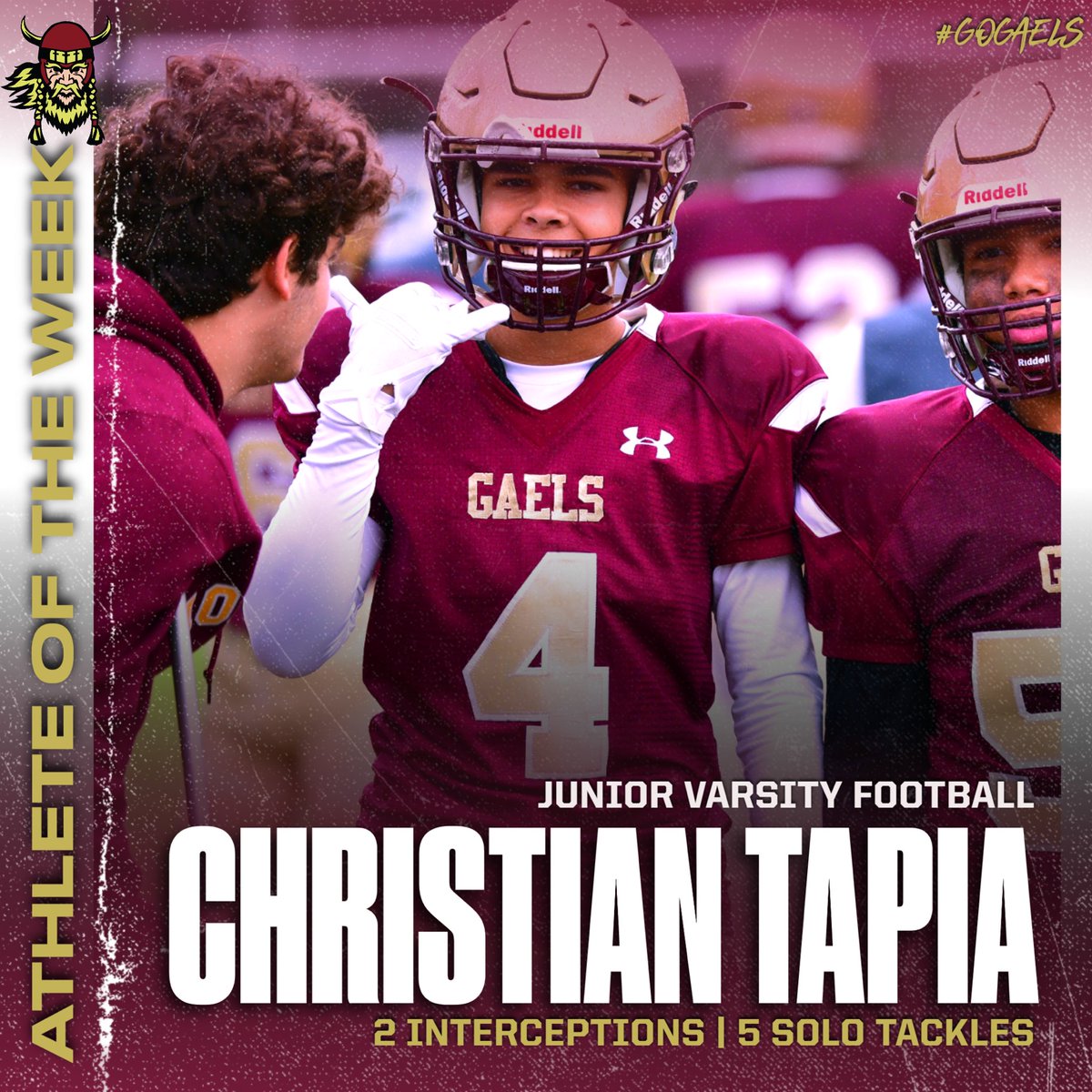 IonaPrepSports's tweet photo. Student-Athlete of the Week - DB Chrisitan Tapia ‘24 JV-A @ionafootball 
Christian had 2 interceptions and 5 solo tackles in the quarterfinal victory over Farrell.
#GoGaels🏈 https://t.co/MQ749mYAGP