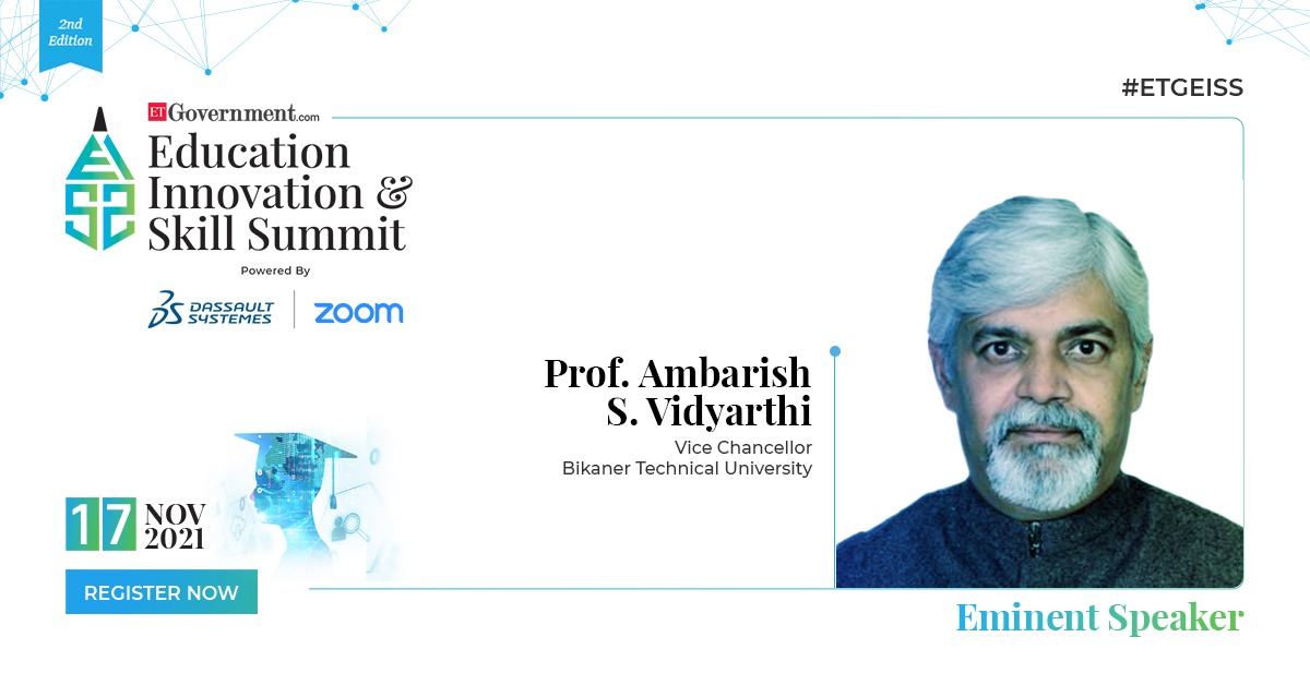 The <a href="/EconomicTimes/">Economic Times</a> is organizing the 2nd edition of "Education Innovation and Skill Summit" a virtual conference for higher education and skill leaders on 17th November from 09:30AM-06:30PM.

Register here : …vernment.economictimes.indiatimes.com/eiss2021?rgstr…