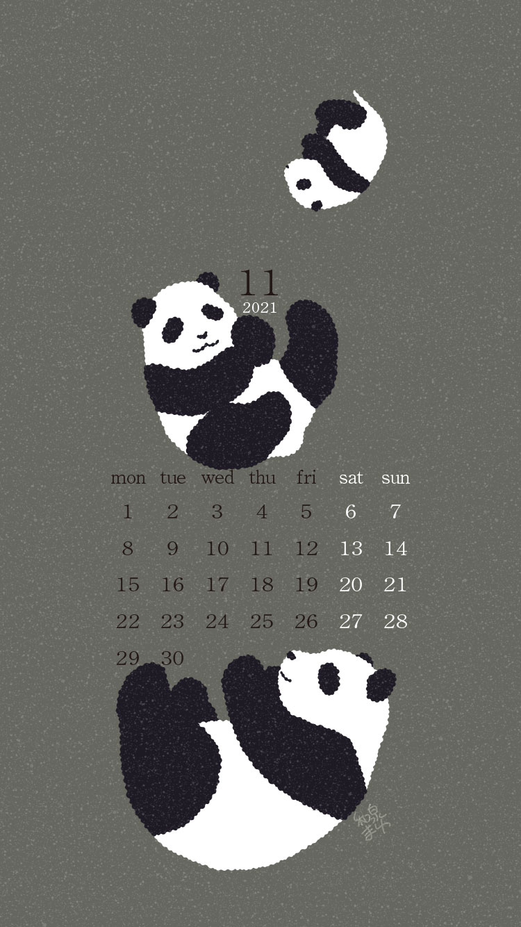 和泉まゆ 11月のロック画面用カレンダーは パンダ T Co Ghb26acwww お好みに合いましたらdlしてお使いくださいませ スマホ画面でのみお楽しみを 転用不可 パンダ イラスト 壁紙 Lockscreenwallpaper Panda Illustration Artwork