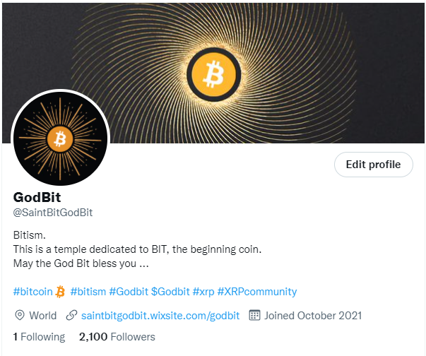 SaintBitGodBit's tweet photo. #bitcoin #bitism #Godbit $Godbit #xrp #XRPcommunity
2100 believers.
GodBit bless you. https://t.co/BLf7FqBl3Z