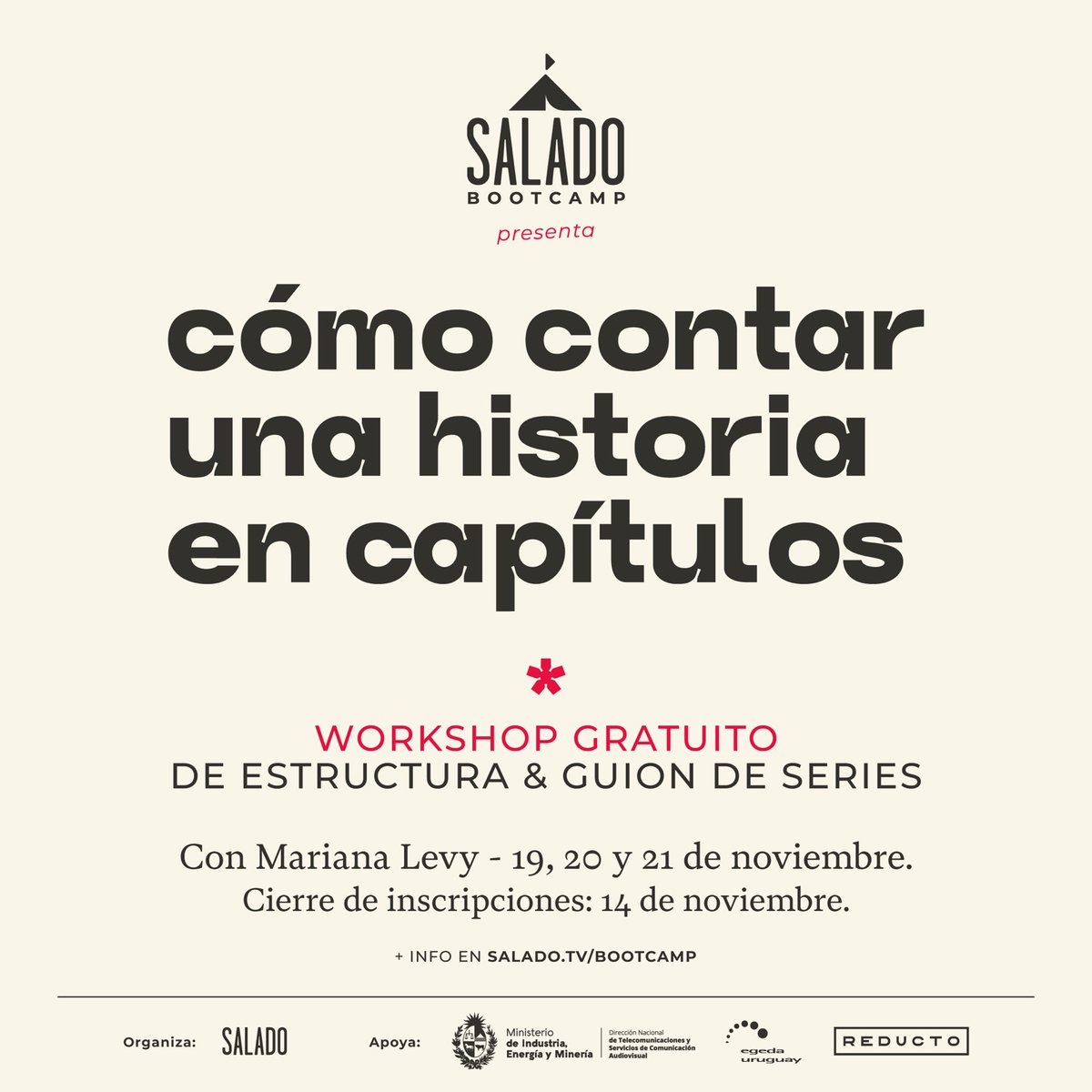 mvdaudiovisual's tweet image. 🎞️ TALLER  🎞️

📚 Cómo contar una historia en capítulos. 

➡️ Están abiertas las inscripciones para el Workshop de estructura y guión de series de la productora Salado.

En el workshop se hará un recorrido por conceptos fundamentales que hacen a la construcción de una narración.