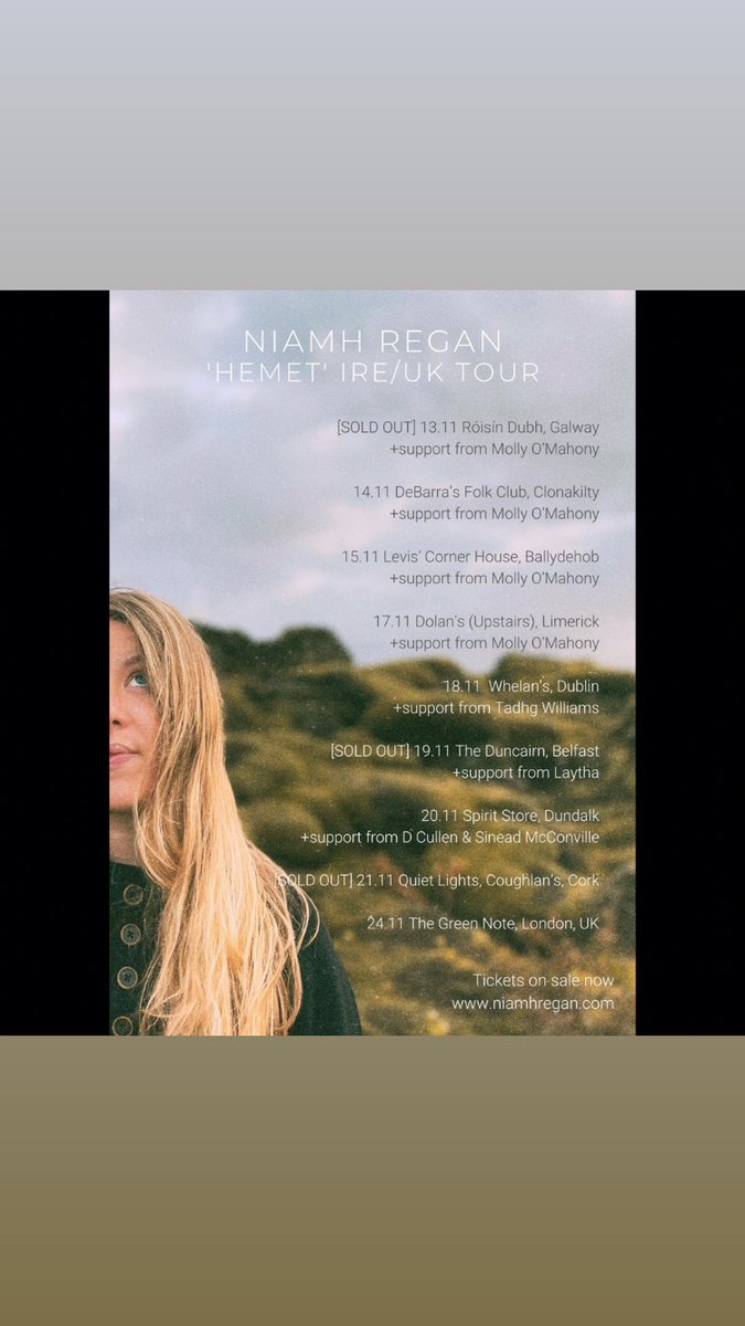 Buzzing about with this amazing lady &amp; band for the week. Buzz along. Xx

<a href="/niamhreganmusic/">Niamh Regan</a>