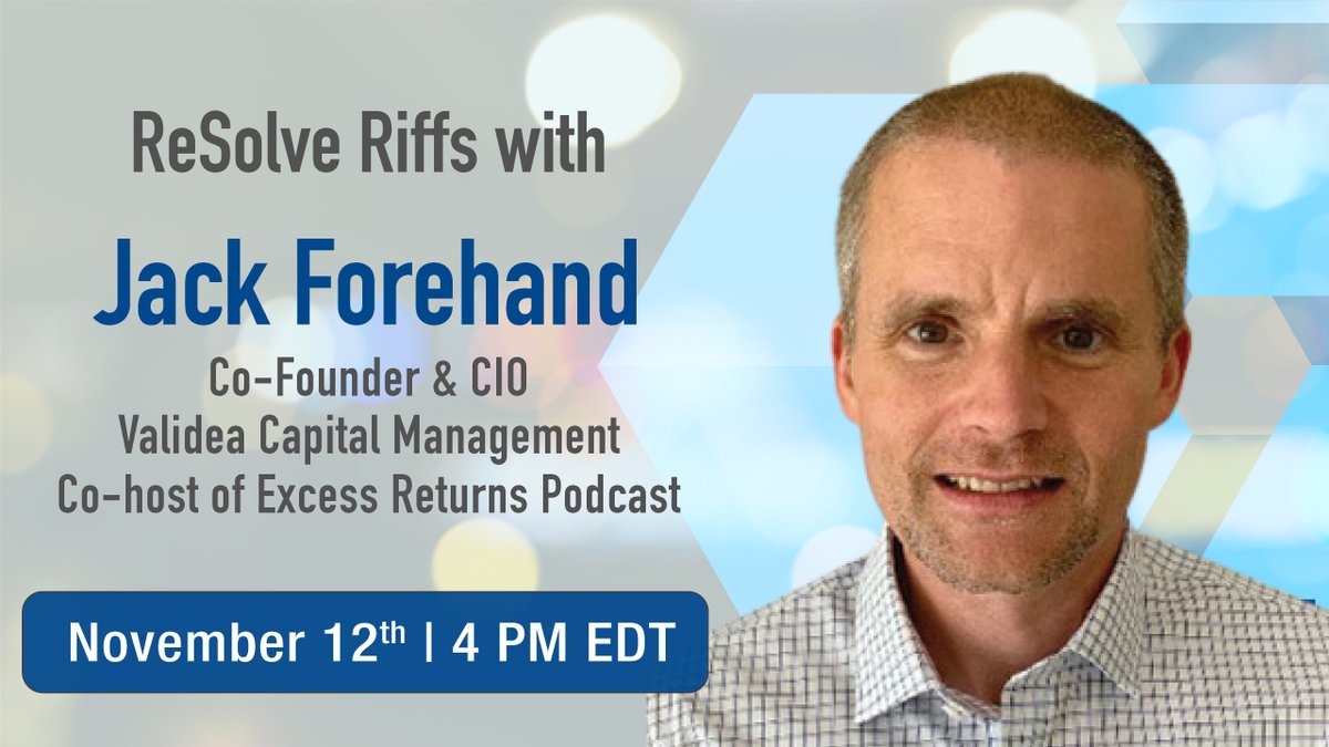 InvestReSolve's tweet photo. .
Don't forget to join us LIVE on YOUTUBE today!
#ReSolveRiffs with Jack Forehand (Co-founder of Validea Capital) on Excess Returns and a #Factor Renaissance
Participate & ask questions!
@practicalquant @GuruInvestor #ExcessReturns
🎙 https://t.co/WS33RFQ0KJ https://t.co/Al0tkKO9uz