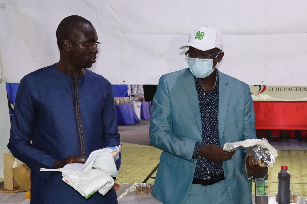 S'en est suivie une visite officielle du stand de l'USSEIN en collaboration avec <a href="/JeunesseEnAg/">Jeunesse en Agriculture</a> par le Vice-Recteur et le SG de l'USSEIN et la Directrice Nationale de FTF/JEA où ils ont rencontré les jeunes entrepreneurs partenaires du projet et les étudiants des coopératives. (2)