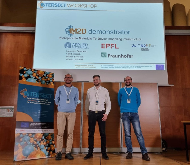 intersect_eu's tweet photo. #youngscientists made our INTERSECT #IM2D real!
Dos Santos @EPFL_ReO, Büschelberger @Fraunhofer_IWM, and Bertocchi @Applied4Tech gave much contribution to our #interoperable #materialtodevice #simulationplatform beta version introduced during the #intersectworkshop. Well done! https://t.co/0tHbuz7gCG