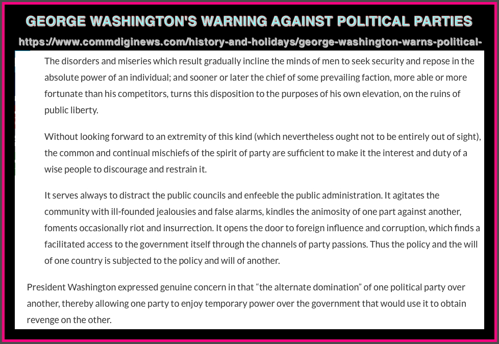 GarlandSculptor's tweet photo. @YeonU_Reeves George Washington was against parties. https://t.co/3N9TDtbWKF