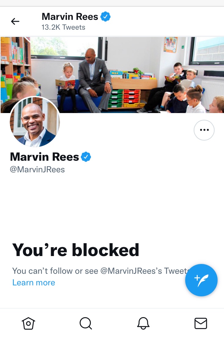 Oh dear I’m in the blocked club #marvinrees #blocked 👿