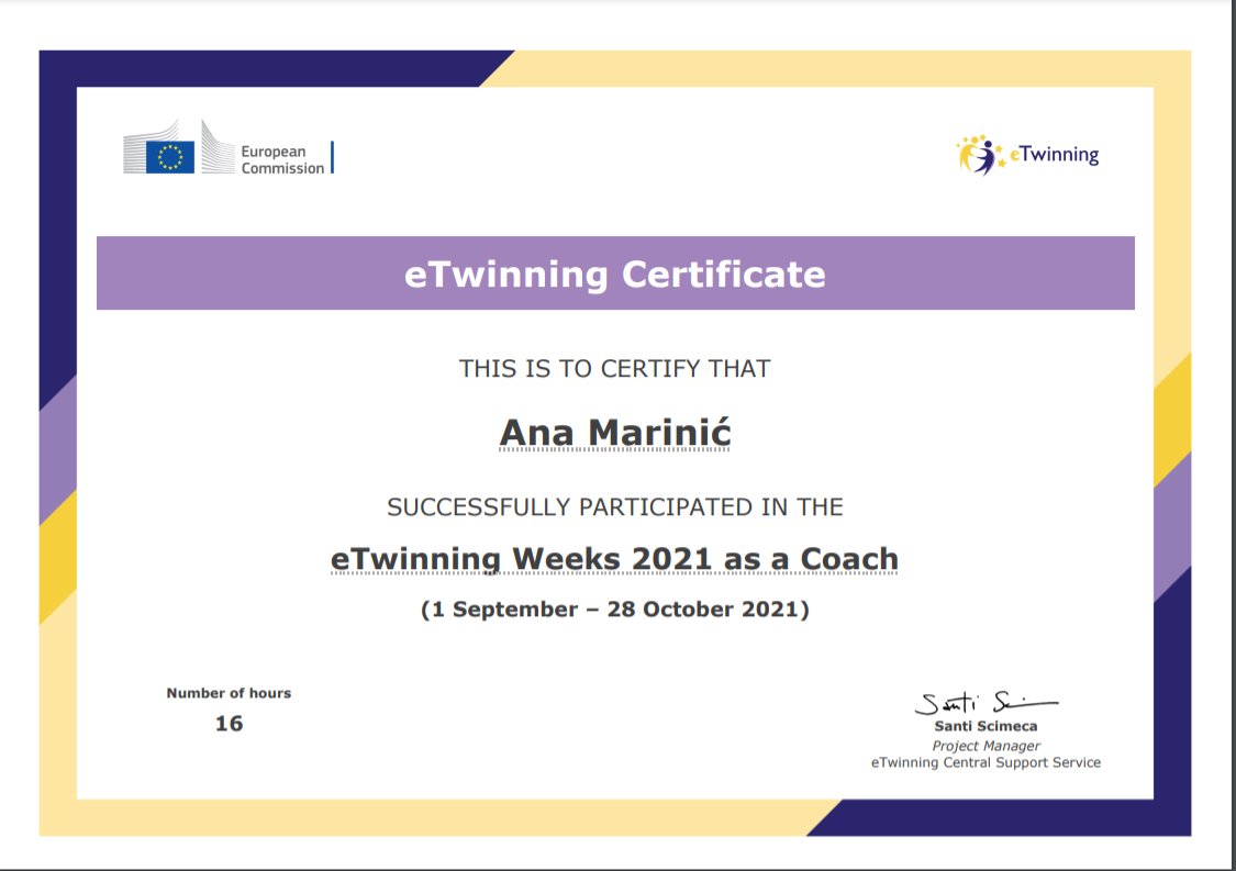 marinicka's tweet photo. It was a great pleasure to be a part of a eTwinning Weeks 2021! #eTwinningWeeks #etwinning https://t.co/TP82JodwRn