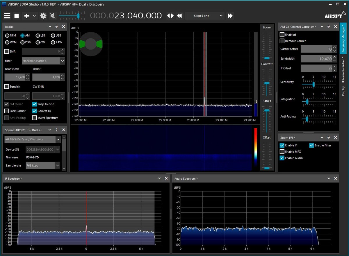 lambdaprog's tweet image. Testing a new removable RF shield for the #Airspy HF+ Discovery to ease servicing and modifications. Note the reduction of the noise floor with/without the shield.