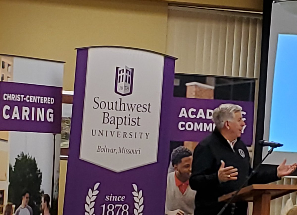 Thank you @GovParsonMO for joining the SW <a href="/MASALeaders/">MASA Leaders</a> group this am. And, we appreciate <a href="/SBUniv/">SWBaptist University</a> (my alma mater) for hosting! Beautiful campus!