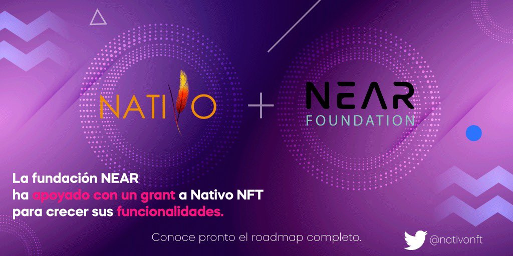nativoart_'s tweet photo. Estamos emocionados de anunciar que Nativo NFT ha sido beneficiado con un grant de parte de #NEARFoundation para crecer sus funcionalidades. 🚀

¡Conoce pronto el roadmap completo!

@NearNft @nativonft @nearhispano @NEARProtocol @NearDominicana @NearVenezuela #NFTs #NFTCommunity https://t.co/ouxhYHa4qS