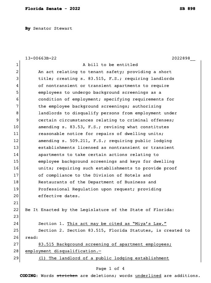 ALorenzoTV's tweet photo. #BREAKING: Senator @LindaStewartFL filed #MiyasLaw. 

The bill aims to improve resident safety in apartment buildings.

#MiyaMarcano’s loved ones have been pushing for this! They say this will be Miya’s legacy. 🦋💙

@WFTV @MakeArdenSafe https://t.co/KJo7mfP5YS