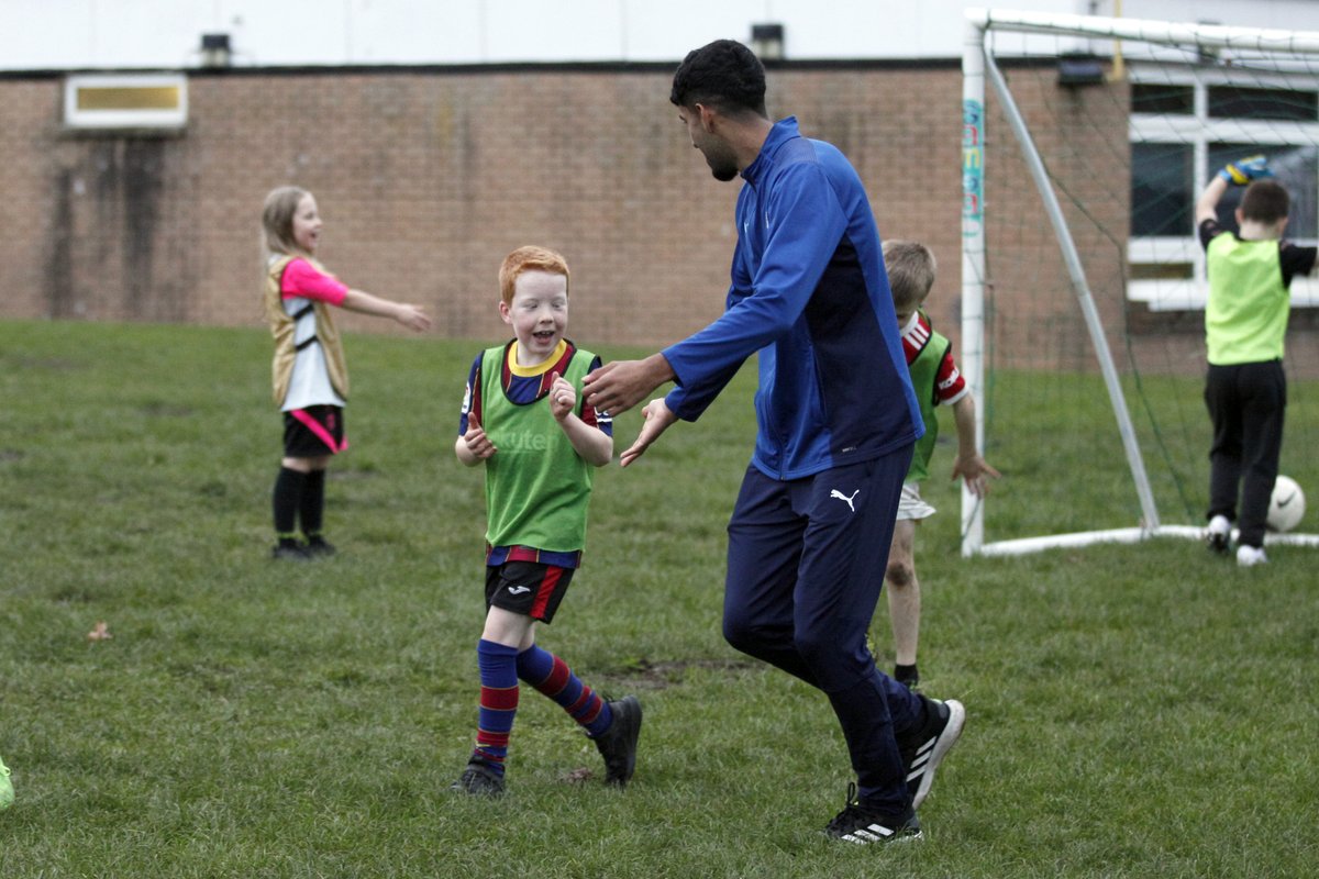 StockportCounty's tweet photo. Our County Community Trust coaches Josh &amp; Joe were delighted to welcome @markkitch7 &amp; @arjanraikhy20 along to one of our partner schools, @TorkingtonPS, this week, to support their School Coaching Programme!

Thank you, Mark and Arjan!

#StockportCounty #CountyCommunity https://t.co/dn2GsSQcy6