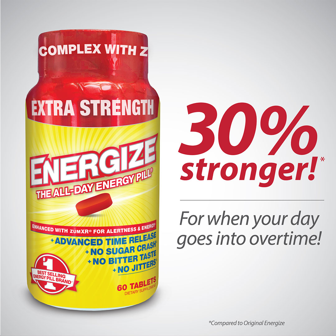 TryEnergize's tweet photo. #1 Best Selling Energy Pill in America
- NOW 30% STRONGER 💪

💬 For when your Day goes into Overtime!

ENERGIZE ⚡ is available in 4 Amazing Options 🔗 https://t.co/wiGFBTzPkE
⚡ Original
💪 Extra Strength
❤️ Immunity
🧠 Brain &amp; Focus https://t.co/BUt91nByJC