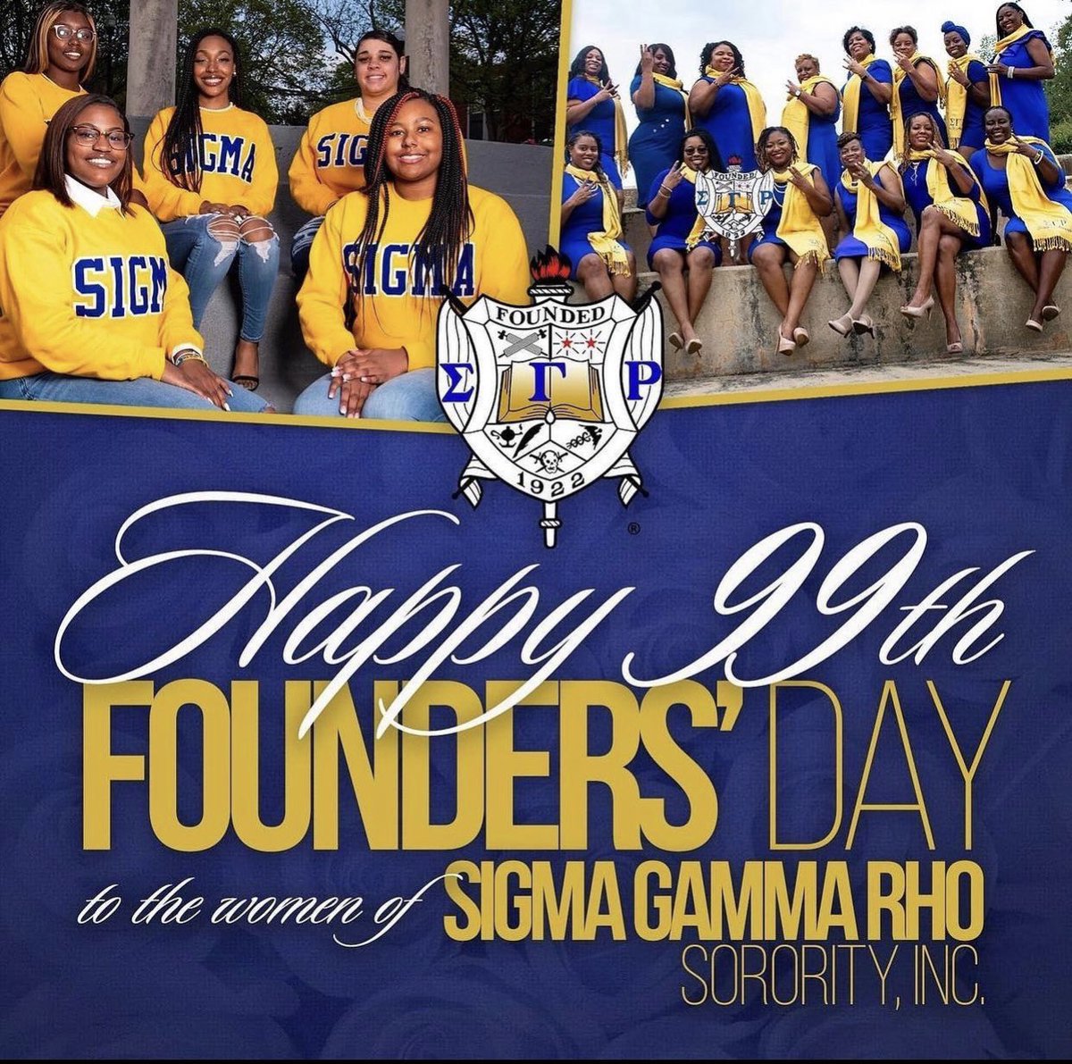Happy Founders’ Day to the women of Sigma Gamma Rho Sorority, Inc.! 💗💚💛💙