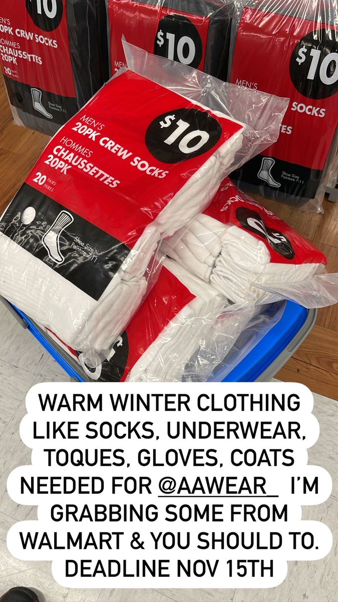 arcadiabrewco's tweet photo. I picked up 180 socks for around $100 yesterday that will go to very good use to our friends @AAWEAR_ it doesn’t take much to help out those in need during the winter months.  Drop off your winter donations for @AAWEAR_ before Nov 15th #yeg #timeforkindness https://t.co/1TiY0Dd1lc
