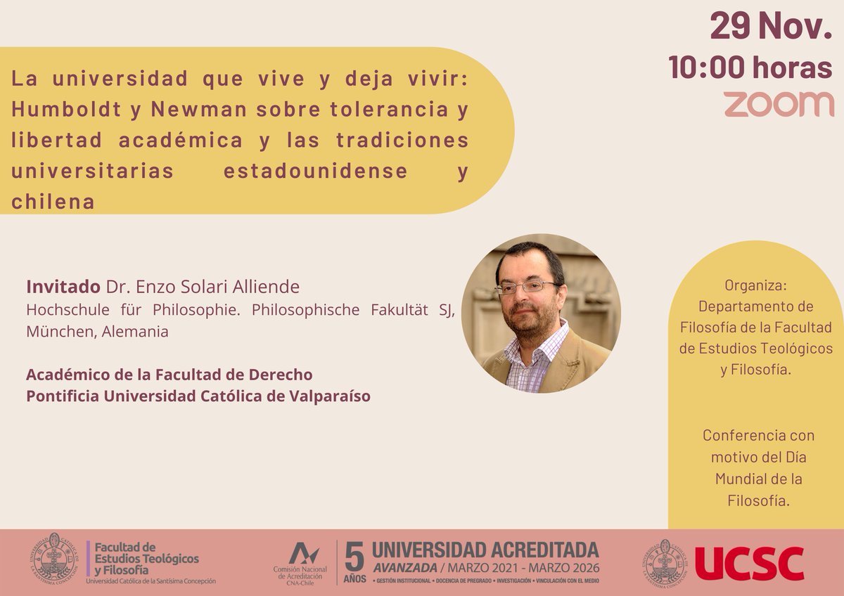 🎉Te invitamos a participar de esta conferencia organizada en el marco del Día Mundial de la Filosofía. ¡No te lo pierdas! 29 de Noviembre, 10:00 horas. 
Formulario de inscripción: forms.gle/DJaKfPPQGDPQwZ…