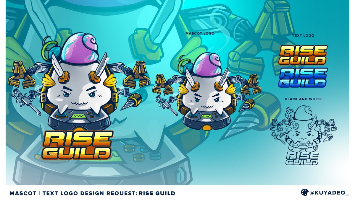 kuyadeo_'s tweet photo. Mascot &amp; Text Logo for RISE GUILD~
Commission Work 
Thank you Rise Guild 🙏🥰
#AxieInfinity #Axieart https://t.co/86z4T3EbDh