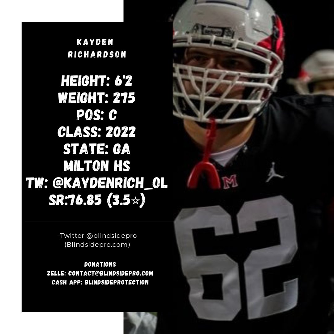 BrandonLeeFX's tweet photo. Shout-out to @KaydenRich_OL he is officially being awarded 3.5⭐. Center is the most important position up front, and he has cashed in a great showing at the center position. Coaches dm me or contact him directly. #checkoutmyhighlight #conferenceusa
https://t.co/CuXdkKbXou https://t.co/kYt0w0ia03