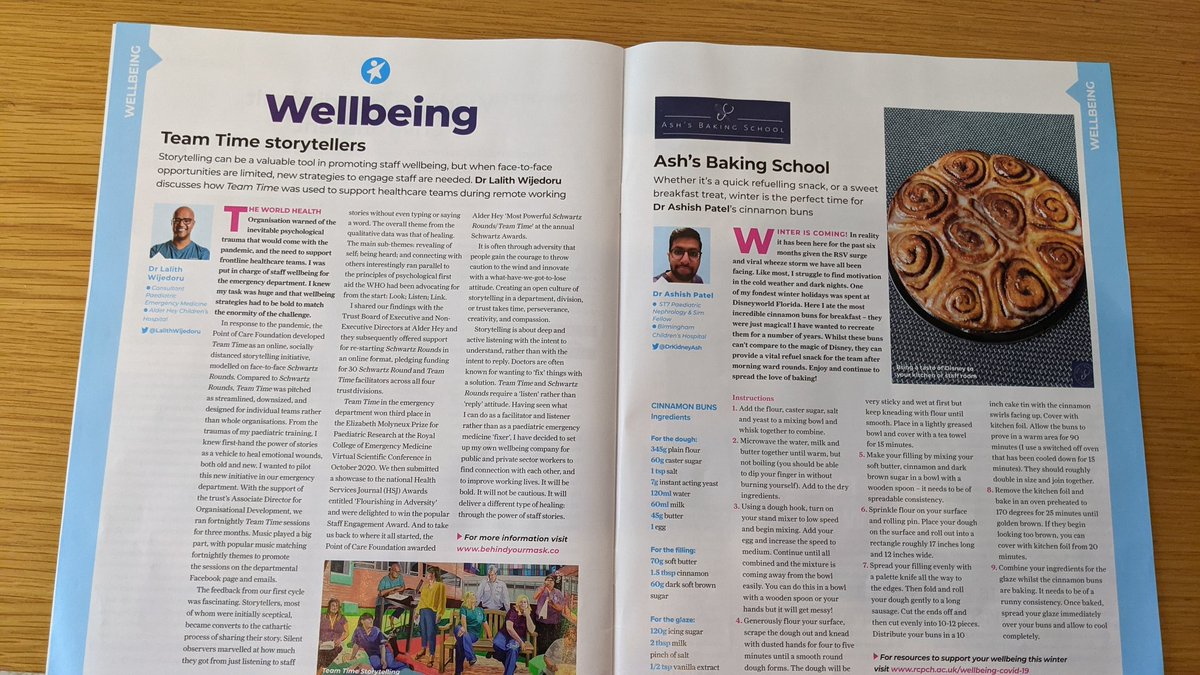 When two worlds collide... amazing to see reflective practice from old friends @PointofCareFdn featured in #RCPCHmilestones alongside #Ashbakingschool 

#SchwartzRounds #TeamTime #wellbeing