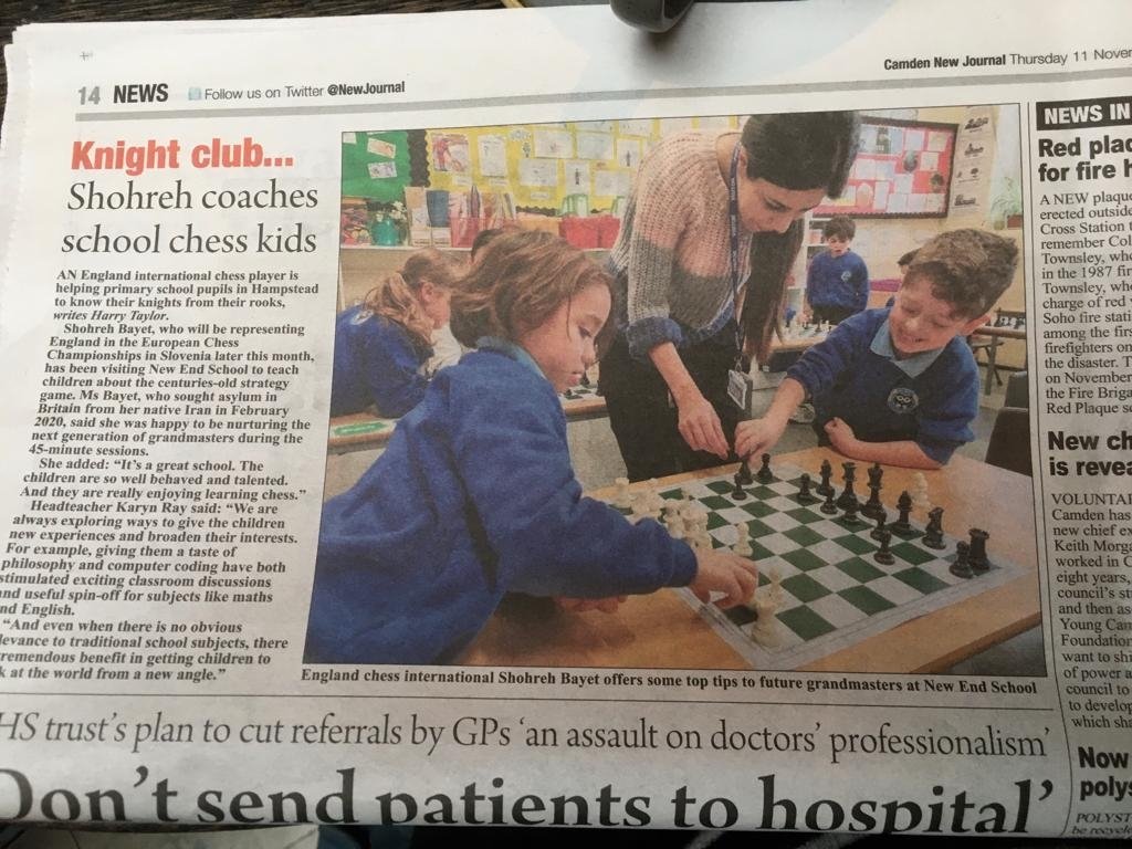 kathwoolf's tweet photo. Kids at New End Primary School are so lucky to be taught chess by the inspirational @ShohrehBayat. Good luck this week Shohreh! https://t.co/o8c4MCHzxI @NewJournal @nesa1906 https://t.co/OF4U8MRzz6