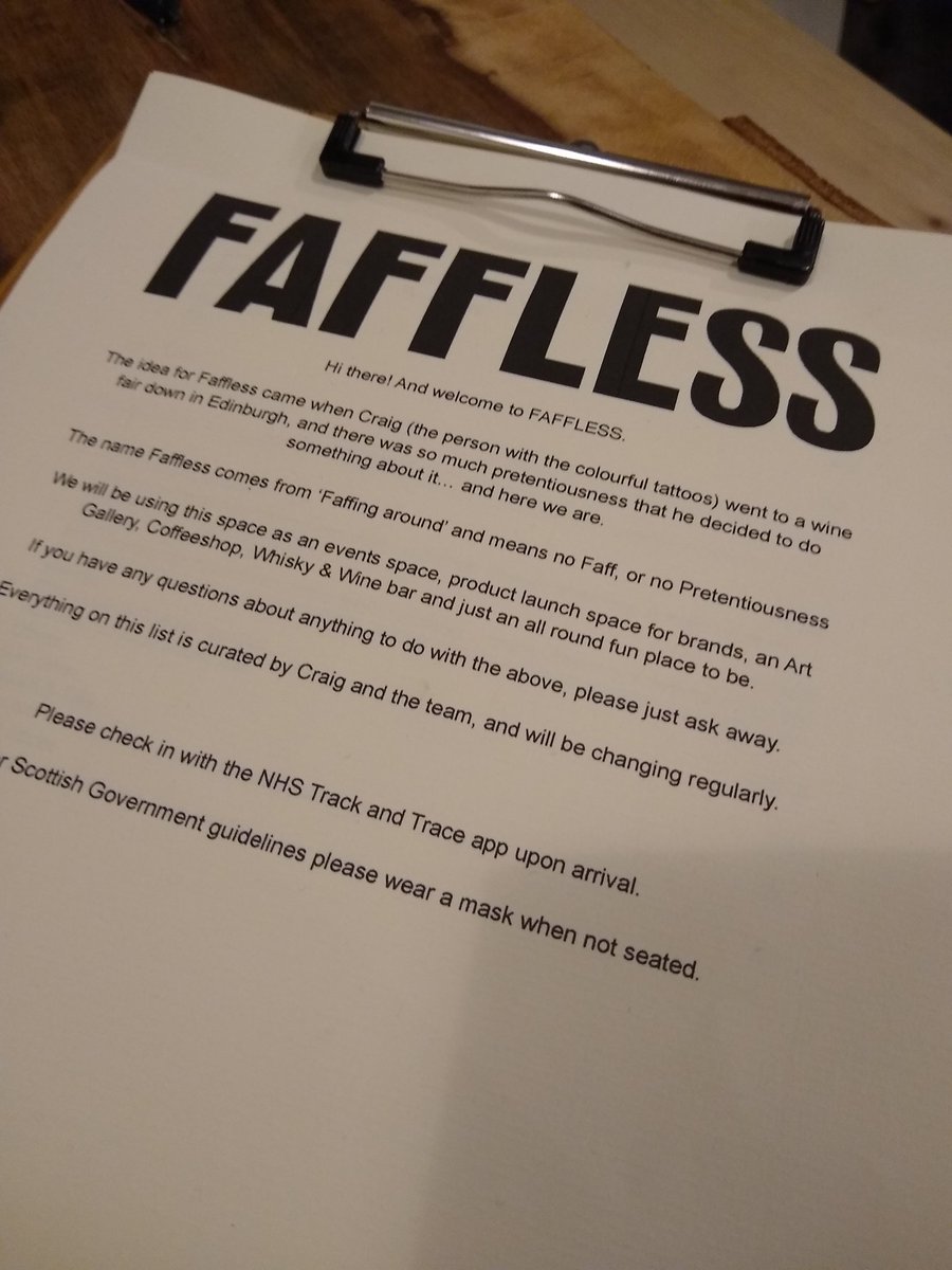 Had a look round the new <a href="/faffless/">Faffless</a> coffee shop/bar/art gallery... Worth a wee visit if you're in #Aberdeen. Yeap they have good #whisky 🥃👌