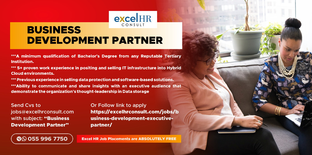 ExcelHr's tweet photo. Qualified applicants should send their CVs to jobs@excelhrconsult.com or click https://t.co/qIzeDuOW5f

Emails Subject should read “Business Development Partner”
#jobs #hiringnow #careeropportunity #businessdevelopment #Application #jobseekers https://t.co/ede2fozusz