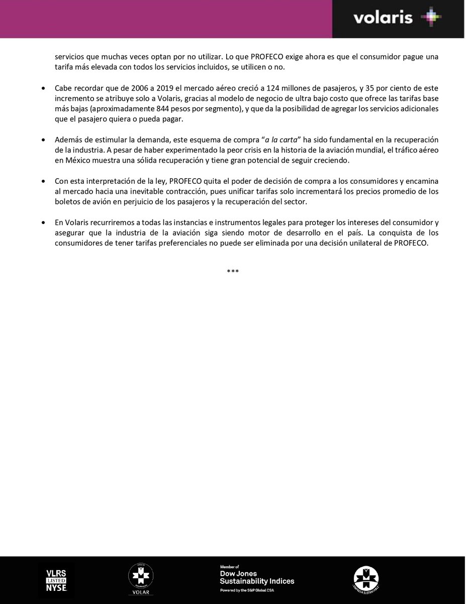 viajaVolaris's tweet photo. Volaris informa sobre acciones de PROFECO. https://t.co/OZlhuhSfOL