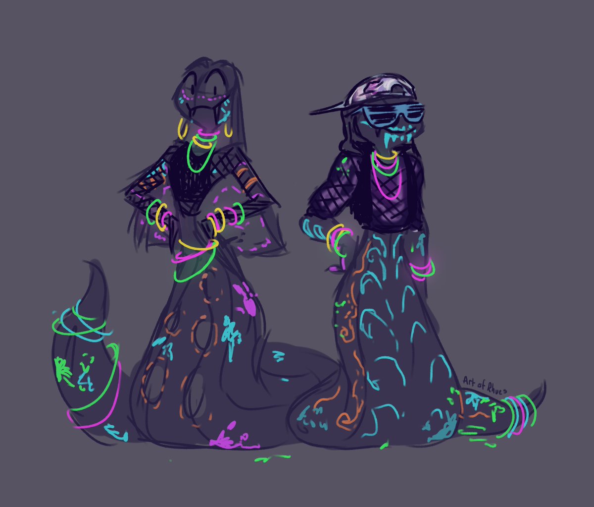 ArtofRhues's tweet image. Some funky little outfit and body paint concepts @panderp_123 and I were playing around with ages ago for her latest fanfic chapter...
#HazbinHotelFanart #HazbinHotelSirPentious #SirPython #MontgomeryPython #artofrhues