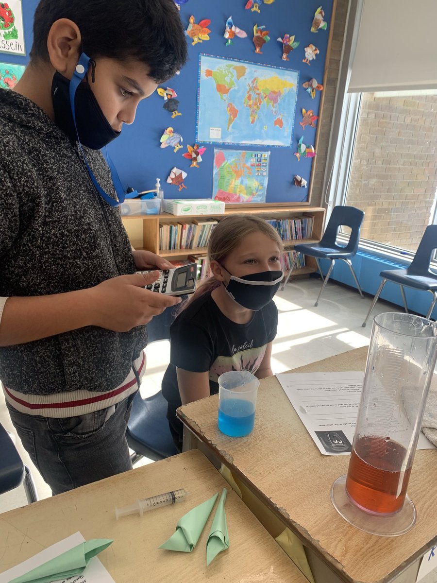 themelferguson's tweet photo. Learning about millilitres and litres with a hands on colour mixing math assignment! The students LOVED this. It was so fun to see them interact with this lesson. #scdsbmath #mathiaf #gradefourfive https://t.co/IRpOfKmOeM