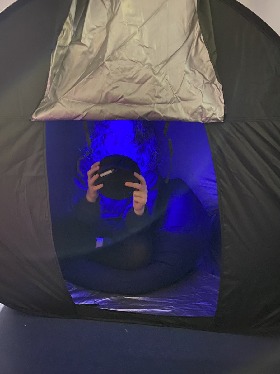 BrooklandsSen's tweet photo. We have a new addition to our sensory room - a dark den. 🌈Lily described it as ‘very calming’. 😌 https://t.co/M8mPzUwkjO