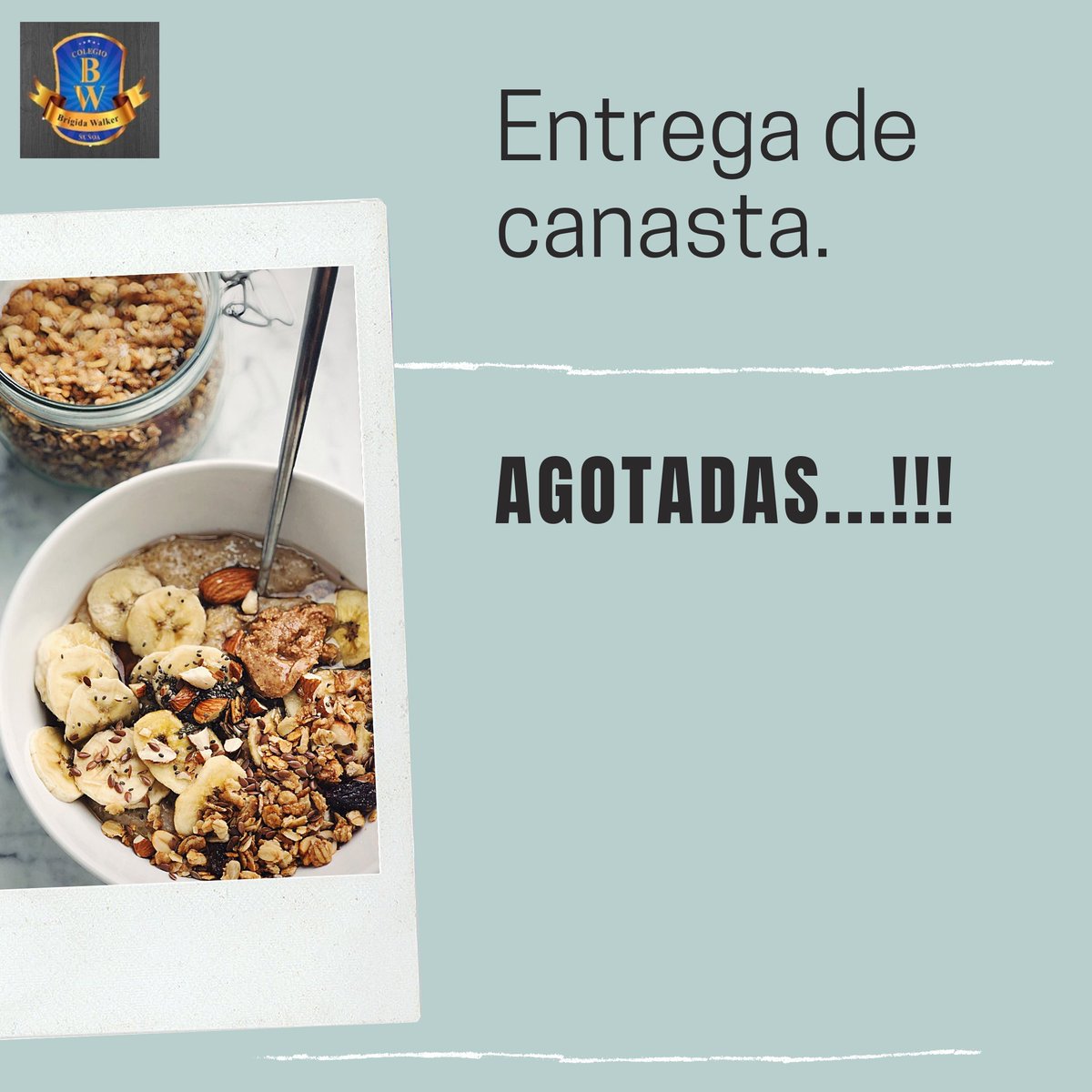 LiceoBW's tweet photo. #LiceoBrígidaWalker

Se avisa que en esta oportunidad no hay más entrega de cajas ya que están agotadas.

Se dará aviso oportuno cuando tengamos nuevas fechas de entrega.

Mil cariños. https://t.co/7ORGsVweIW