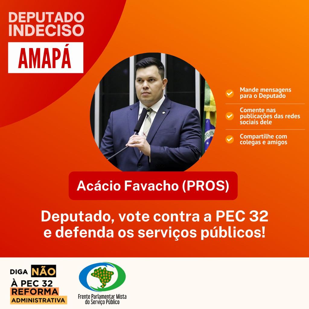 FrenteServicoP's tweet photo. 📍VAMOS JUNTOS | ACÁCIO FAVACHO

✊🏾 ▪️Deputado @acaciofavacho, o senhor VOTARÁ contra ou A FAVOR dos servidores públicos? Estamos atentos!

✔️Dep. ACÁCIO FAVACHO (PROS-AP)

▪️ https://t.co/HnTniw89bK
▫️ https://t.co/BMWZMRUXWk
🔘 https://t.co/E8WeP8ozgM https://t.co/9EfBkc1d0I