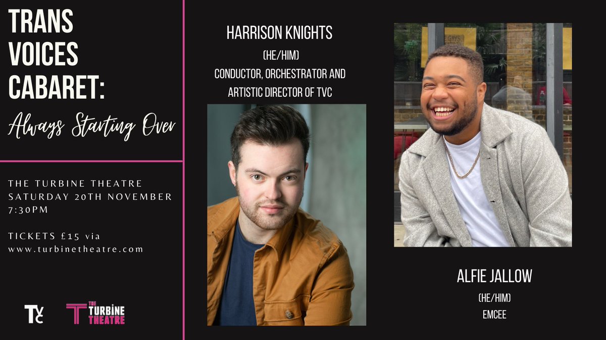 True Voices Company (@tvc_ldn) on Twitter photo Next up, MDing the evening is Artistic Director of <a href="/TVC_LDN/">True Voices Company</a> <a href="/HazKnights/">Harrison Knights</a> and Emceeing is the gorgeous, cheeky chappy, <a href="/AlfieJallow/">Alfie</a>! This is going to be a lot of fun!! Book your tickets now. theturbinetheatre.com/whats-on/trans⦠Next up, MDing the evening is Artistic Director of <a href="/TVC_LDN/">True Voices Company</a> <a href="/HazKnights/">Harrison Knights</a> and Emceeing is the gorgeous, cheeky chappy, <a href="/AlfieJallow/">Alfie</a>! This is going to be a lot of fun!! Book your tickets now. theturbinetheatre.com/whats-on/transā¦