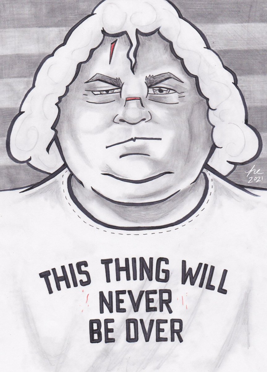 HungryJohn18's tweet photo. Here’s a drawing of Dusty Rhodes, featuring one of my favorite Dusty quotes. @CodyRhodes @dustinrhodes What do you think? https://t.co/3EQbuNc0Fh