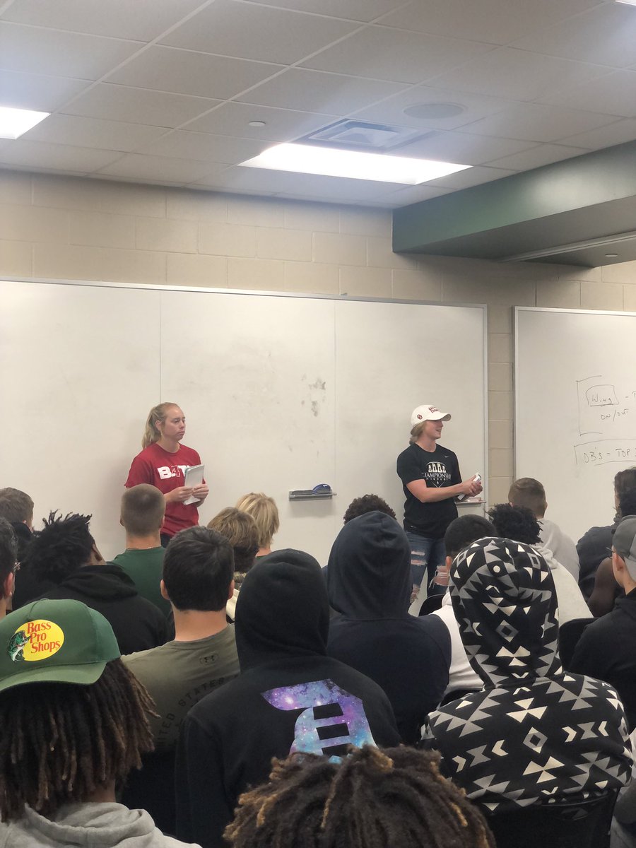 Thank you <a href="/JohnsJana/">Jana Johns</a> &amp; <a href="/lynn_elam22/">Lynnsie Elam</a> for bringing a strong powerful message to our team this morning! It is easy to see why <a href="/OU_Softball/">Oklahoma Softball</a> is so successful and dominant. #BATL @fcatrophywife
