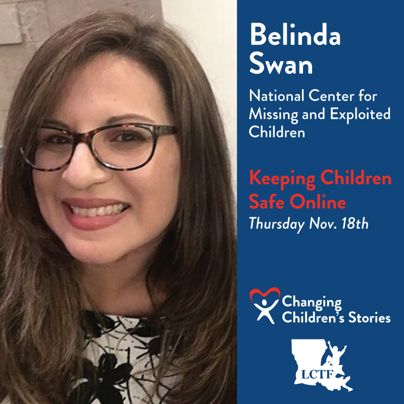 LouisianaCASA's tweet photo. About the Speaker 📣 Belinda serves as an Outreach Manager for the National Center for Missing and Exploited Children’s Austin, Texas office where she focuses her efforts on presenting NCMEC’s NetSmartz curriculum and implementing NCMEC’s Community Education Partner Program. https://t.co/raCtVXdA1g