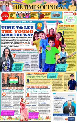 TOIStudent's tweet photo. Celebrating Children’s Day, TOIStudent profiles YOUNG ACHIEVERS, who have carved a name for themselves in their chosen field. We turn to them for advice, inspiration, and ask them how grown-ups can “grow up” to make a difference… Download your copy from https://t.co/J1ZG2iJkAZ https://t.co/shfxG65pCB