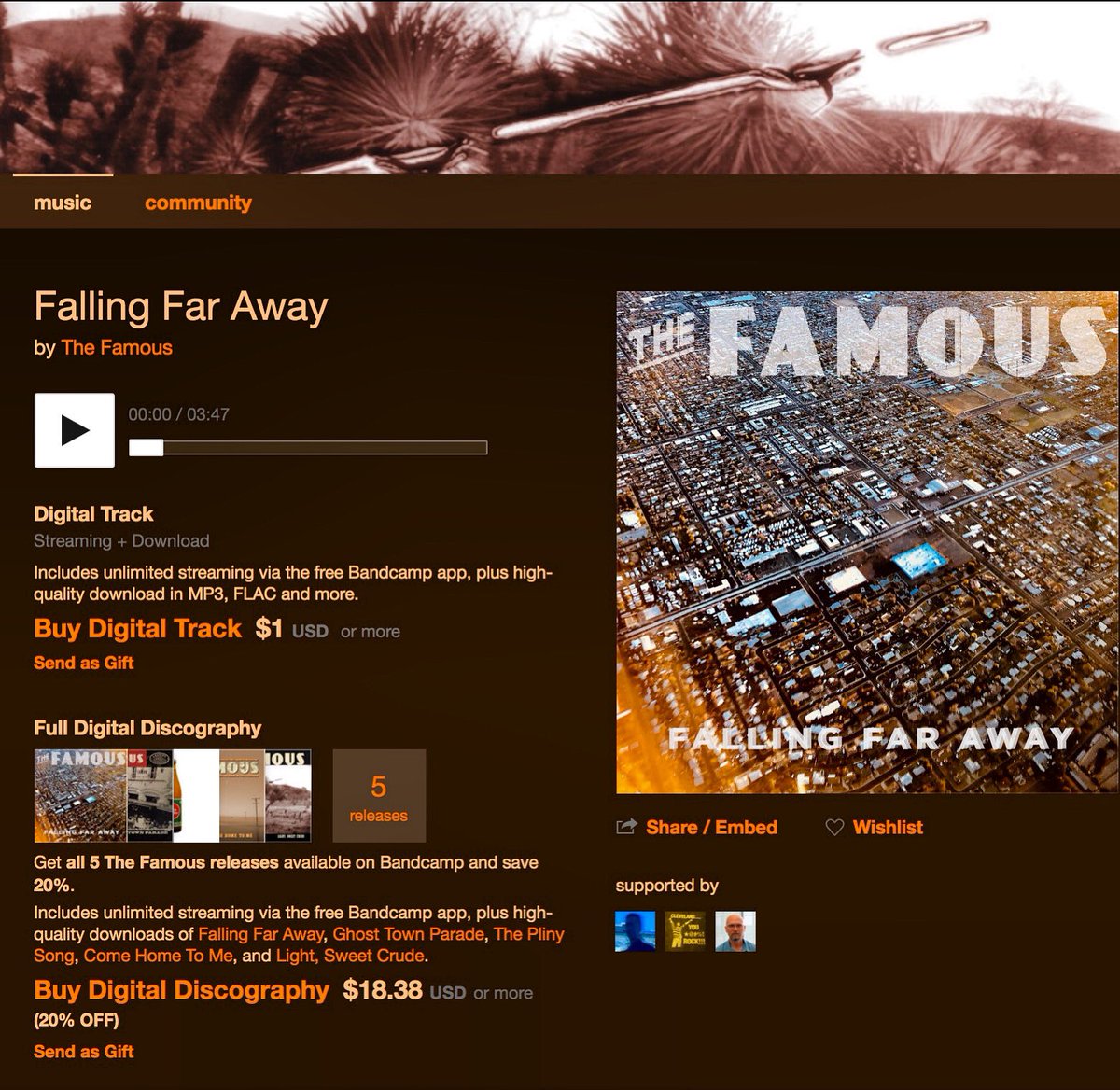thefamous's tweet photo. New Single on Bandcamp 🎧 Link in Bio for “Falling Far Away”

Next #bandcampfriday is Dec. 3rd on @Bandcamp — but don’t wait and get a copy now! 

#americana #americanamusic #rockabilly #psychobilly #punkrock #altcountry #outlawcountry #californiacountry #newmusic #indiemusic https://t.co/ESxOGMCv1t