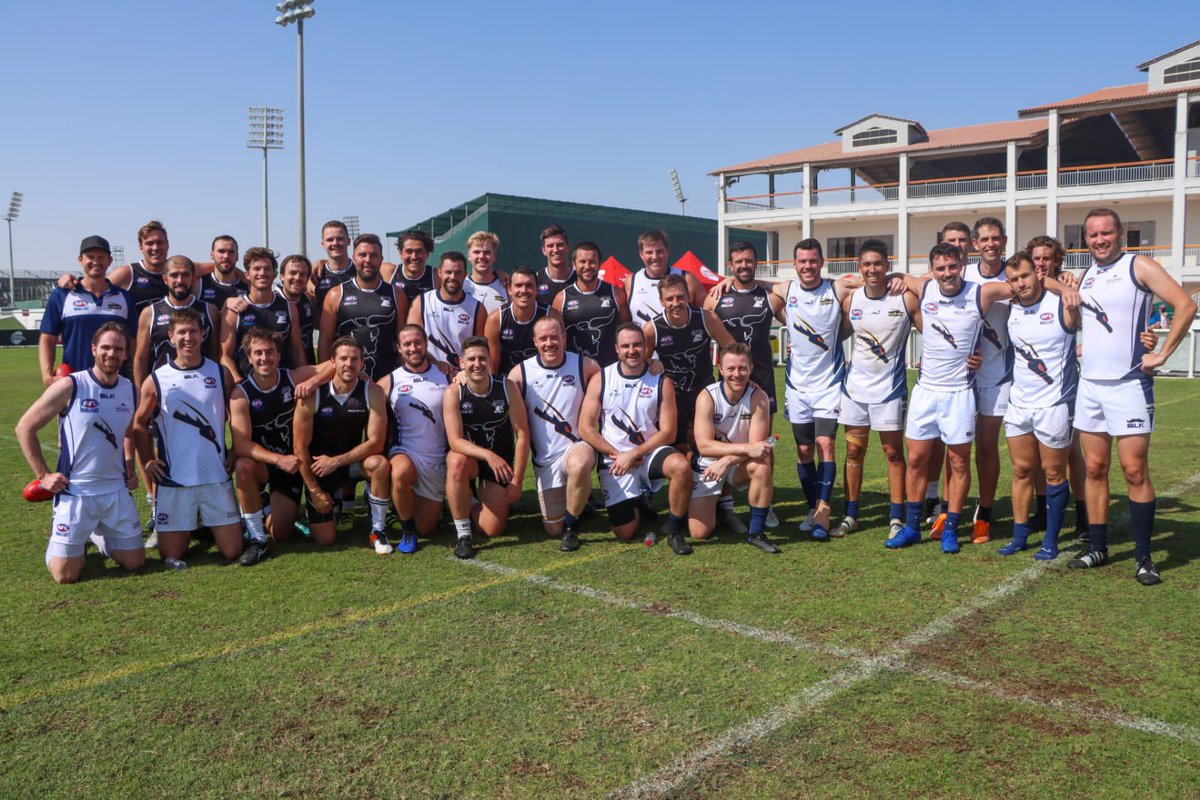 Great to see footy back in the desert after a 600+ day break. 

It was a tight contest all day but <a href="/dubaidragons/">Dubai Dragons FC</a> too home the W against Multiplex Bulls: 101-87

#AFLME #AussieRules