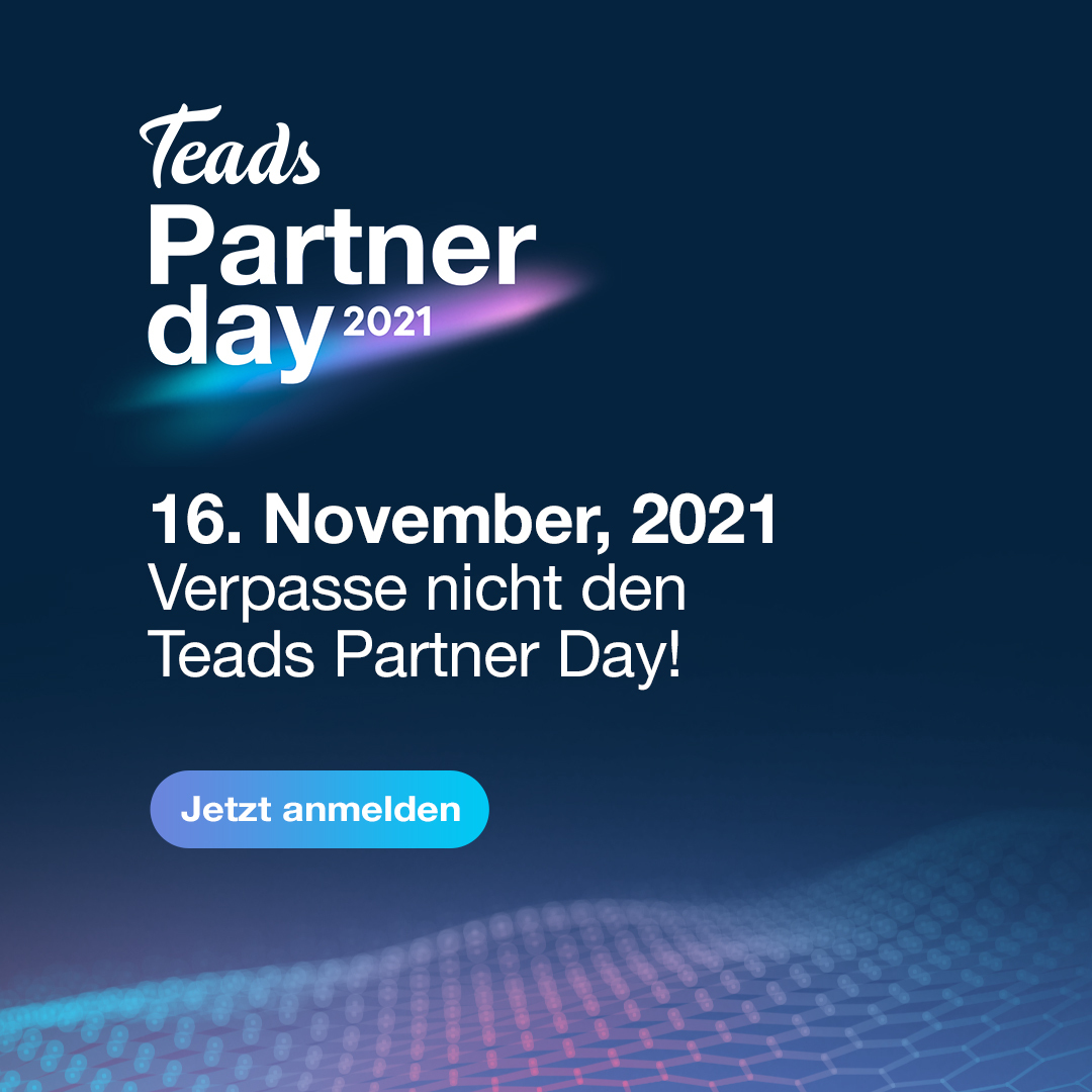 Teads_DE's tweet photo. EINLADUNG zum @Teads Partner Day 2021!
Hier anmelden:
https://t.co/y6ot4ksI1r
#onlinemarketing #innovation #cookieless #attention https://t.co/d66G1OMjnF